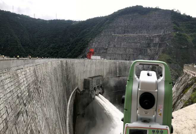 徠卡TZ05全站儀拱壩弦長觀測，賦能水電大壩防洪